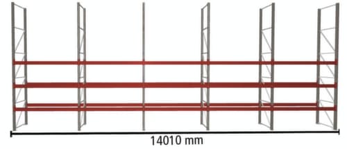 META Palettenregal MULTIPAL für 40 Paletten, 14010 mm breit, 4 Lagerebenen