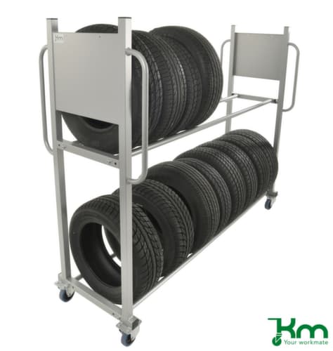 Kongamek Reifenwagen für 16 Reifen, Traglast 300 kg, 2 Etagen