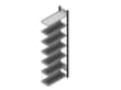 hofe Akten-Steckregal Anbaufeld, 7 Böden, RAL9005 Tiefschwarz/RAL9006 Weißaluminium