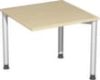Gera Eckiges Verkettungselement Milano mit 3 Stützfüßen, Breite x Tiefe 800 x 800 mm, Platte Ahorn