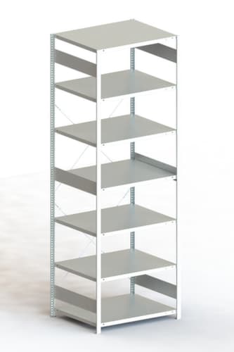 META système d'étagères sans vis CLIP, hauteur x largeur x profondeur 3000 x 1356 x 836 mm, 7 tablettes