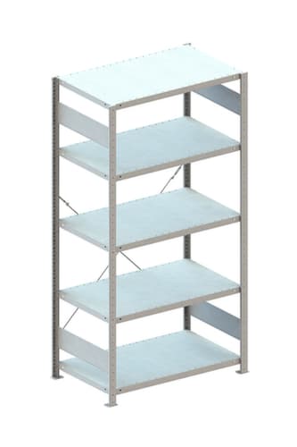 META système d'étagères sans vis CLIP, hauteur x largeur x profondeur 2000 x 806 x 636 mm, 5 tablettes