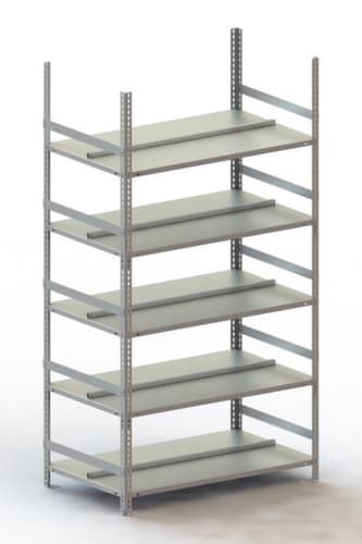 META Etagère à dossiers à visser pour une utilisation des deux côtés, 5 tablettes, avec revêtement en zinc anti-corrosion