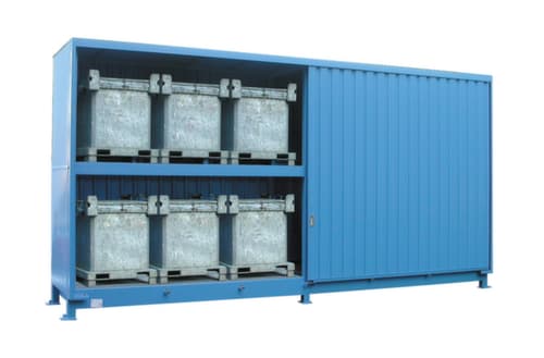 Lacont Conteneur de rayonnage pour produits dangereux pour max. 12 GRV/IBC