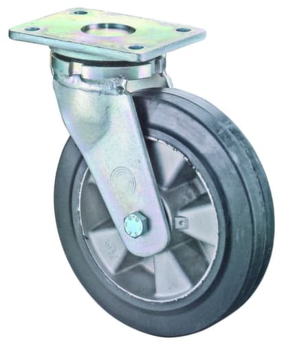BS-ROLLEN Roue à bandage élastique en caoutchouc solide, force 200 kg, élastique bandage