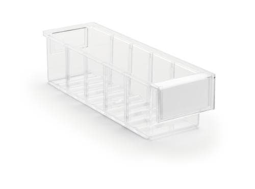 Treston bac pour petites pièces transparent avec grande poignée encastrée, transparent, profondeur 300 mm