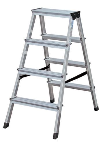 Krause Escabeau universel Dopplo, 2 x 4 marche(s) en tôle striée