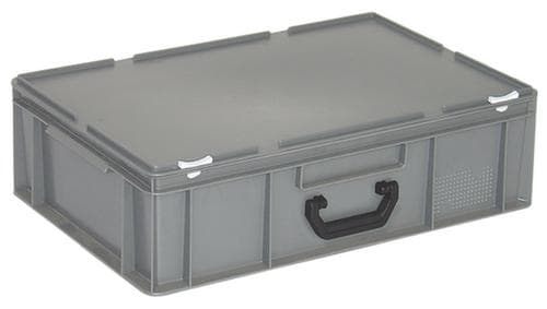 Mallette de rangement et de stockage norme européenne, gris, HxLxl 185x600x400 mm