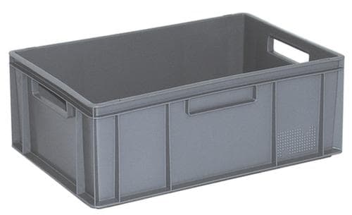 Conteneurs gerbables Euronorm Basic à fond nervuré renforcé, gris, capacité 43 l