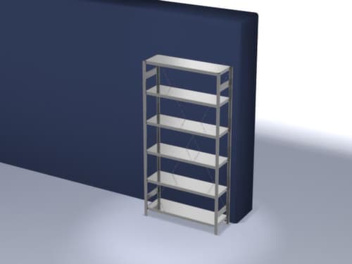 hofe système de rayonnages sans vis de conception standard, hauteur x largeur x profondeur 2500 x 1360 x 435 mm, 6 tablettes
