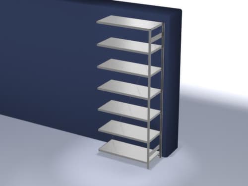 hofe Système de rayonnages sans vis dans une construction mi-lourde, hauteur x largeur x profondeur 3000 x 1310 x 635 mm, 7 tablettes