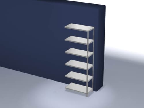 hofe Rayonnage à boulonner élément suivant, 6 tablettes, avec revêtement en zinc anti-corrosion