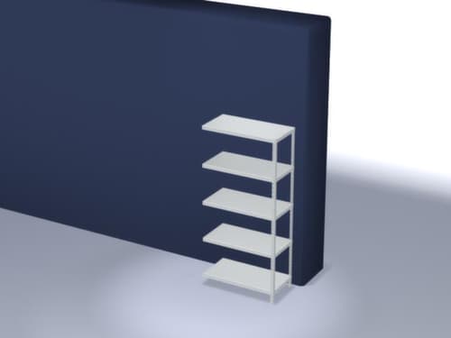 hofe Rayonnage à boulonner élément suivant, 5 tablettes, RAL7035 gris clair