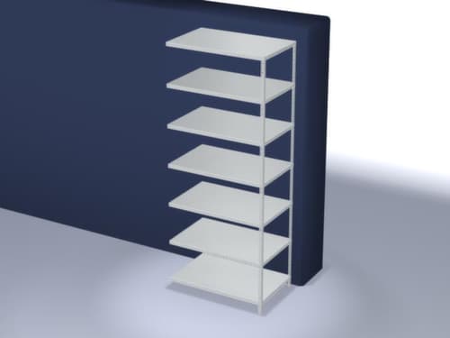 hofe Rayonnage à boulonner élément suivant, 7 tablettes, RAL7035 gris clair