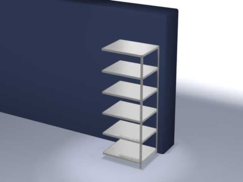 hofe Rayonnage à boulonner élément suivant, 6 tablettes, avec revêtement en zinc anti-corrosion