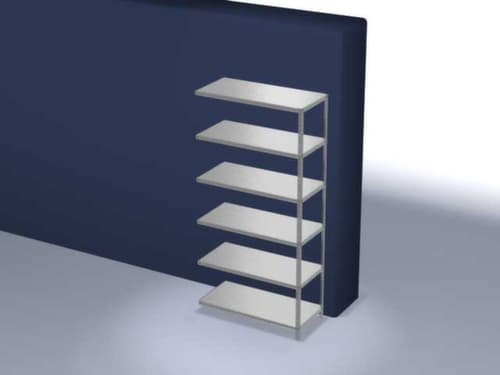 hofe Rayonnage à boulonner élément suivant, 6 tablettes, avec revêtement en zinc anti-corrosion