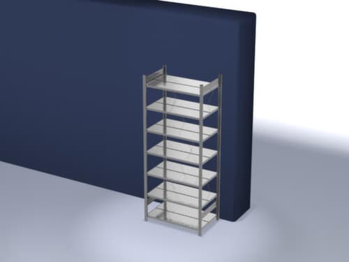 hofe Etagère à dossiers sans vis pour une utilisation des deux côtés, 7 tablettes, avec revêtement en zinc anti-corrosion