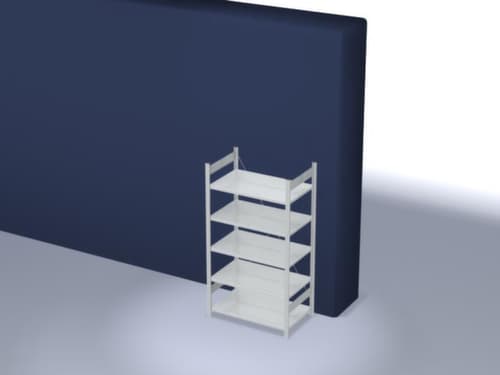 hofe Etagère à dossiers sans vis pour une utilisation des deux côtés, 5 tablettes, RAL7035 gris clair