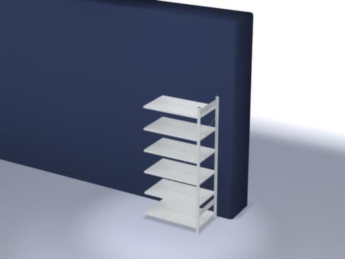 hofe Porte-documents sans vis Zone de fixation pour une utilisation des deux côtés, 6 tablettes, RAL7035 gris clair
