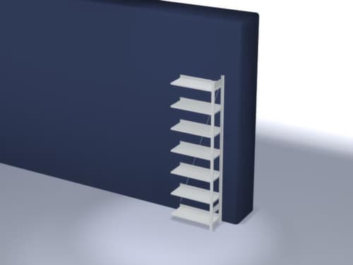 hofe Rayonnage sans boulons pour classeurs élément suivant, 7 tablettes, RAL7035 gris clair