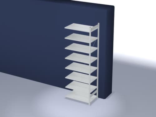 hofe Porte-documents sans vis Zone de fixation pour une utilisation des deux côtés, 8 tablettes, RAL7035 gris clair