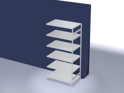 hofe Rayonnage à traverses type standard, hauteur x largeur x profondeur 2500 x 1310 x 835 mm, 6 tablettes