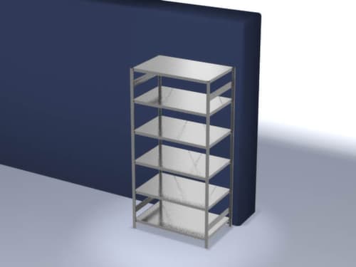 hofe Rayonnages enhofe treillis dans les constructions mi-lourdes, hauteur x largeur x profondeur 2500 x 1360 x 835 mm, 6 tablettes