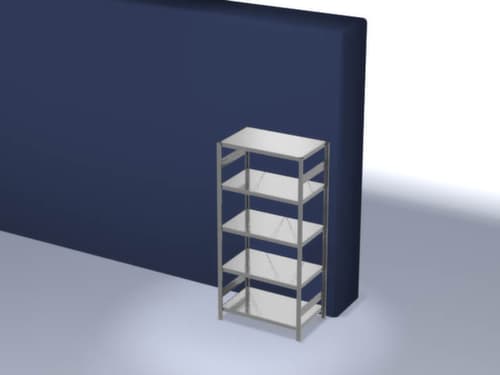 hofe Rayonnages en treillis dans la construction lourde, hauteur x largeur x profondeur 2000 x 1060 x 635 mm, 5 tablettes
