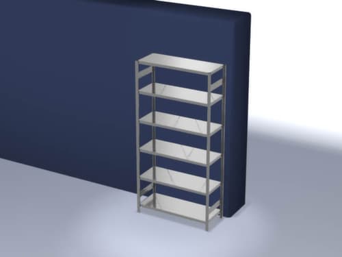 hofe Rayonnages en treillis dans la construction lourde, hauteur x largeur x profondeur 2500 x 1360 x 535 mm, 6 tablettes