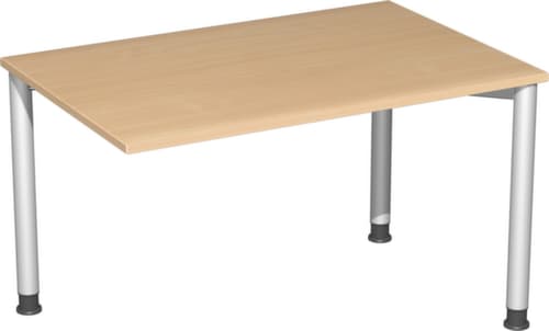 Gera Angle de liaison anguleux Milano avec 3 pieds d'appui, largeur x profondeur 1200 x 800 mm, plaque hêtre