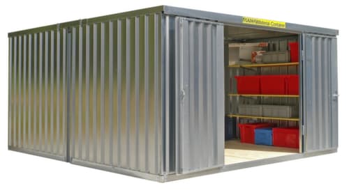 Säbu Conteneur de matériaux galvanisés FLADAFI® avec 2 modules