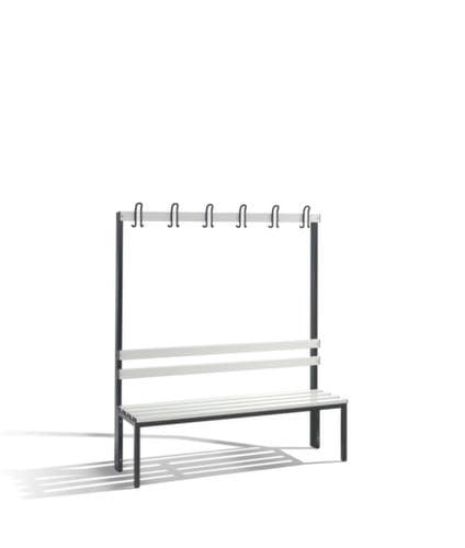 C+P Banc vestiaire gris noir avec crochets et lames PVC