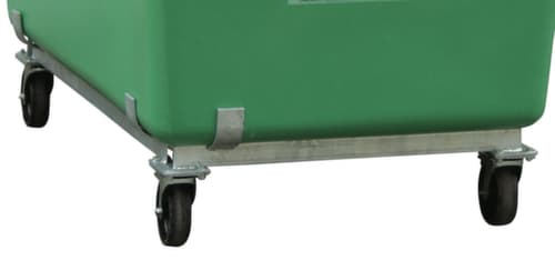 Cemo Châssis roulant pour bac grande capacité en plastique renforcé de fibres de verre, pour 200 l bacs, acier avec revêtement en zinc anti-corrosion