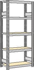 regalwerk Rayonnage sans boulons à plateaux agglomérés avec tablettes, hauteur x largeur x profondeur 2000 x 931 x 326 mm, 5 tablettes