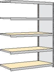 regalwerk Rayonnage sans boulons à plateaux agglomérés avec tablettes, hauteur x largeur x profondeur 2000 x 1695 x 526 mm, 5 tablettes