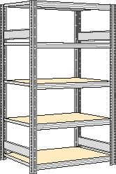 regalwerk Rayonnage sans boulons à plateaux agglomérés avec tablettes, hauteur x largeur x profondeur 2000 x 1341 x 600 mm, 5 tablettes