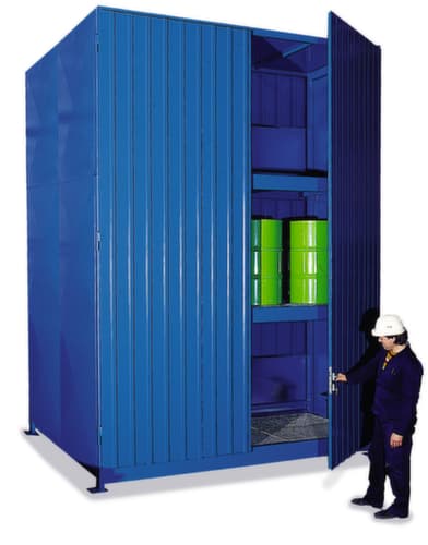 Lacont Conteneur de rayonnage pour produits dangereux pour max. 60 fûts de 200 litres