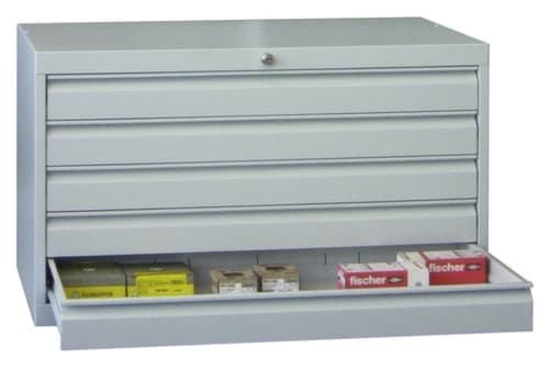 PAVOY Armoire à tiroirs Basis Plus RAL7035, 5 tiroir(s), RAL7035 gris clair/RAL7035 gris clair