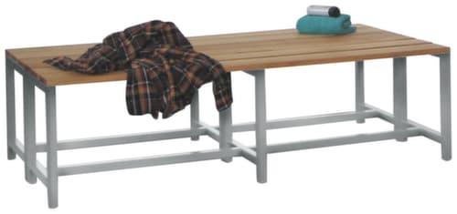 PAVOY Banc vestiaire Basis gris clair avec lames en bois