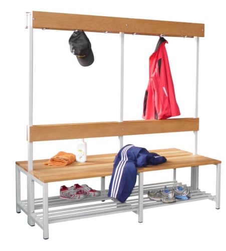 PAVOY Banc vestiaire Basis avec crochets et lames en bois