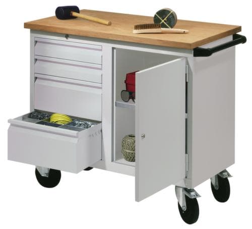 PAVOY Établi mobile, 4 tiroirs, 1 armoire