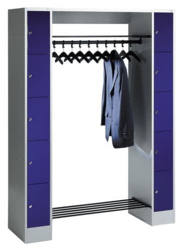 C+P Vestiaire à casiers Classic avec 5 casiers à droite et à gauche, largeur 1430 mm