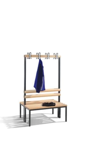 C+P Banc vestiaire avec crochets et lames en bois