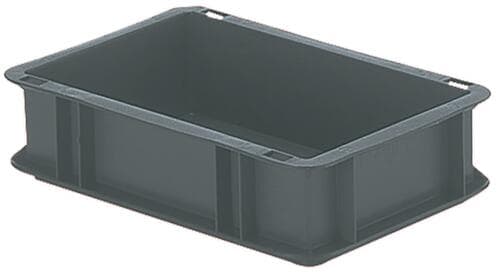 Bac gerbable norme Europe parois + fond pleins, gris, capacité 2,7 l
