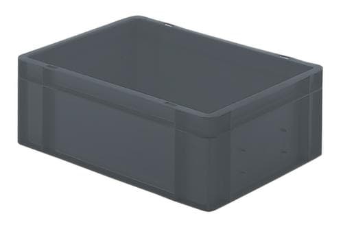 Bac gerbable norme Europe parois + fond pleins, gris, capacité 13 l