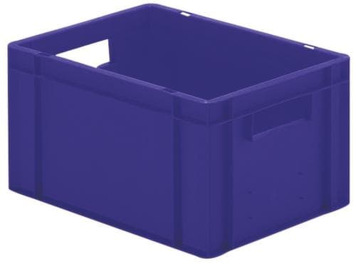 Bac gerbable norme Europe parois + fond pleins, bleu, capacité 19 l