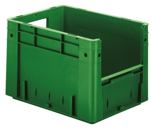 Bac gerbable norme Europe avec poignée, vert, capacité 23,3 l