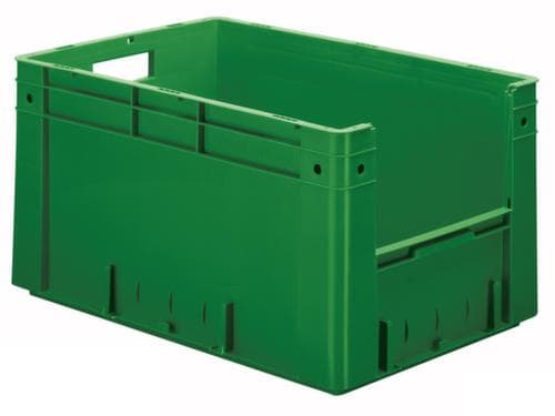 Bac gerbable norme Europe avec poignée, vert, capacité 60 l
