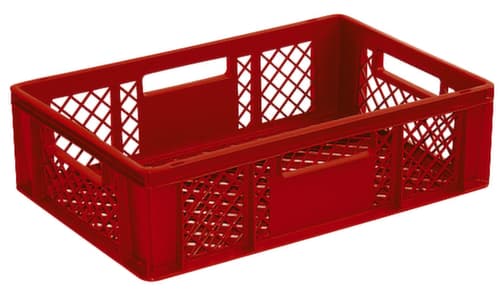 Conteneurs gerbables Euronorm Basic à fond nervuré renforcé, rouge, capacité 33 l
