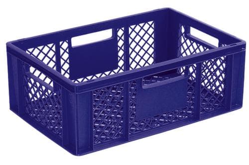 Conteneurs gerbables Euronorm Basic à fond nervuré renforcé, bleu, capacité 43 l